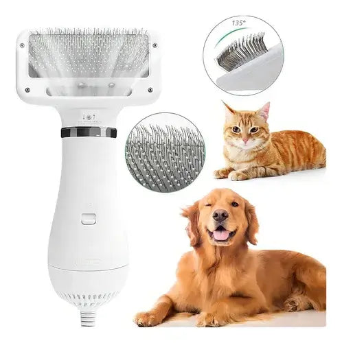 PetGlam 2 en 1: Cepillo y Secador para Mascota